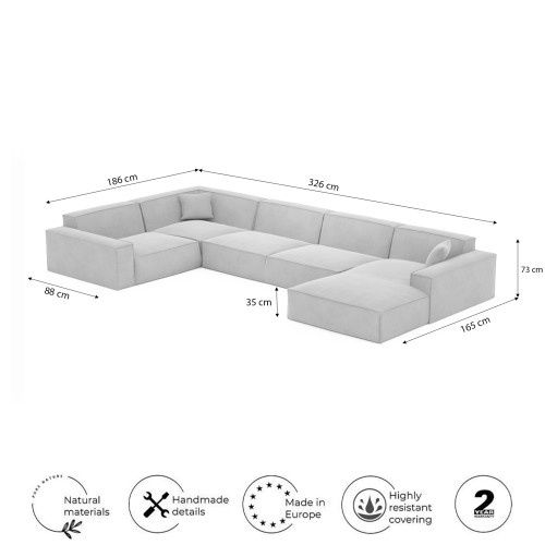 Canapé panoramique LIONEL - Meubles jusqu'à -70% - designDISTRIKT