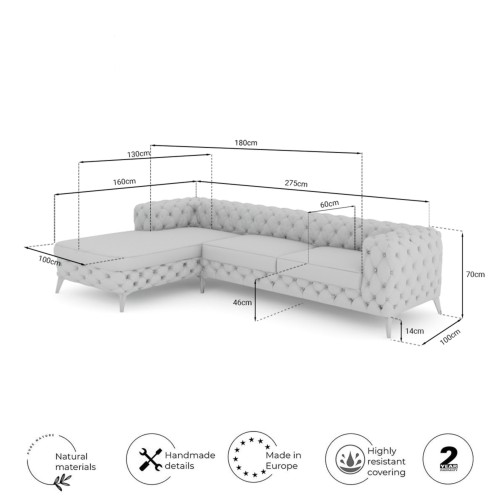 Canapé d’angle ZION en forme de L - Jusqu'à -70% - designDISTRIKT