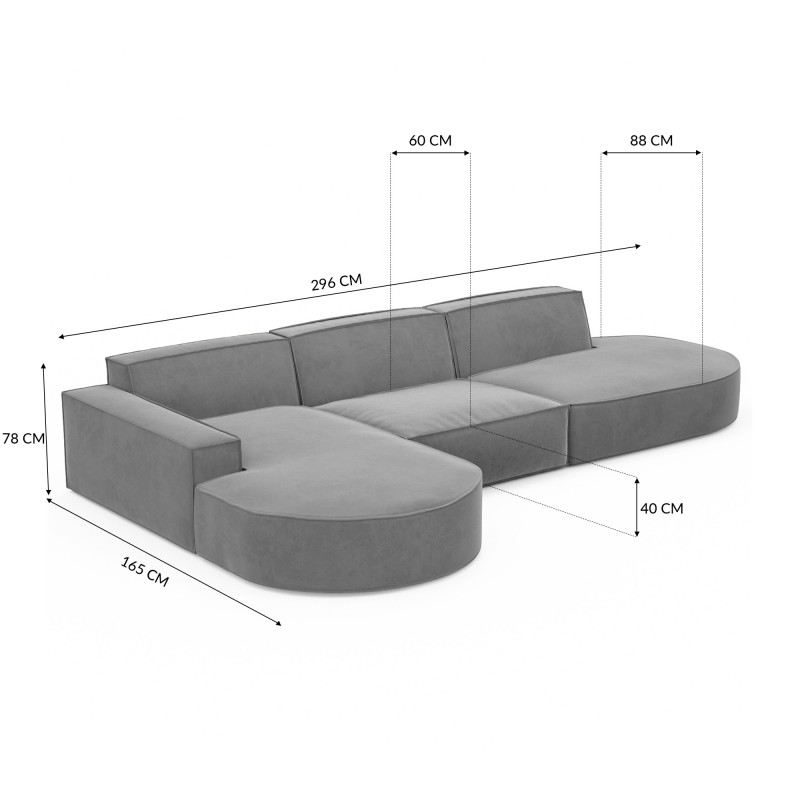 Canapé d’angle VICTORIA - Forme L - Option Lounge - designDISTRIKT