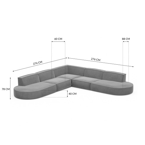 Canapé d’angle VICTORIA - Forme L - Option Lounge - designDISTRIKT