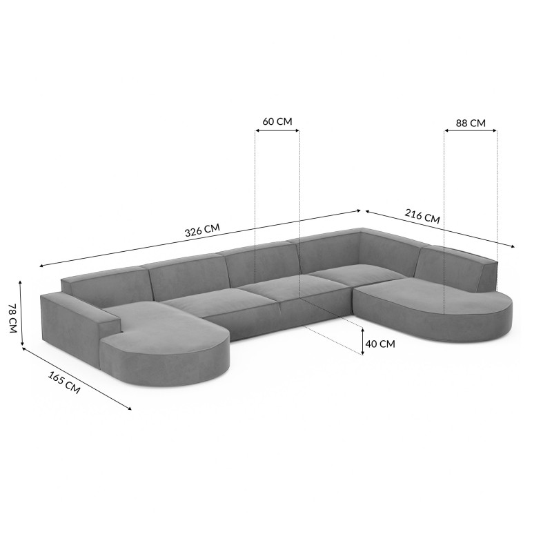 Canapé panoramique VICTORIA - Offres jusqu'à -70% - designDISTRIKT