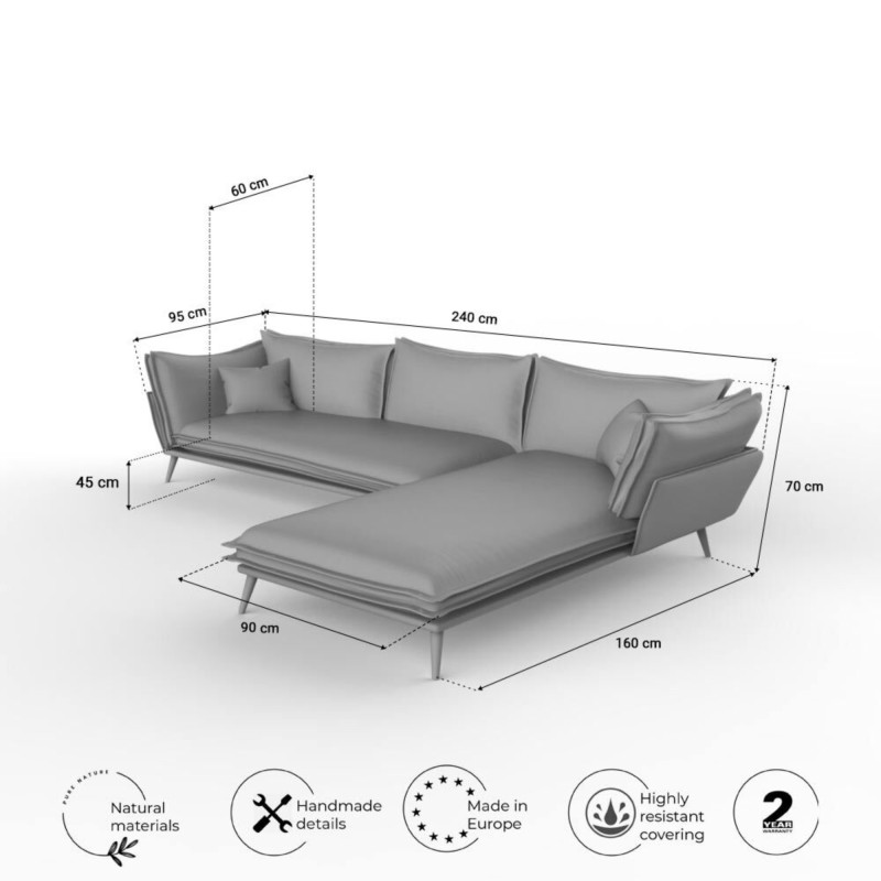 Canapé d’angle THANOS en forme de L - Jusqu'à -70% - designDISTRIKT