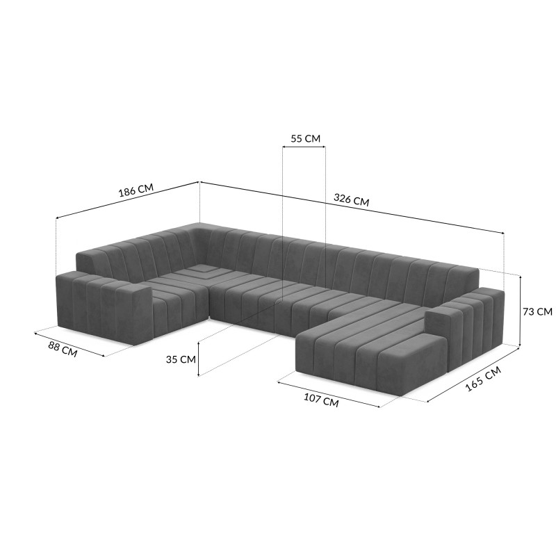 Canapé COSMOS U designDISTRIKT meubles Suisse