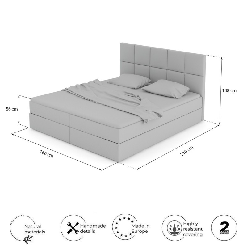 Notre lit boxspring BEATRIX avec espace de rangement - designDISTRIKT