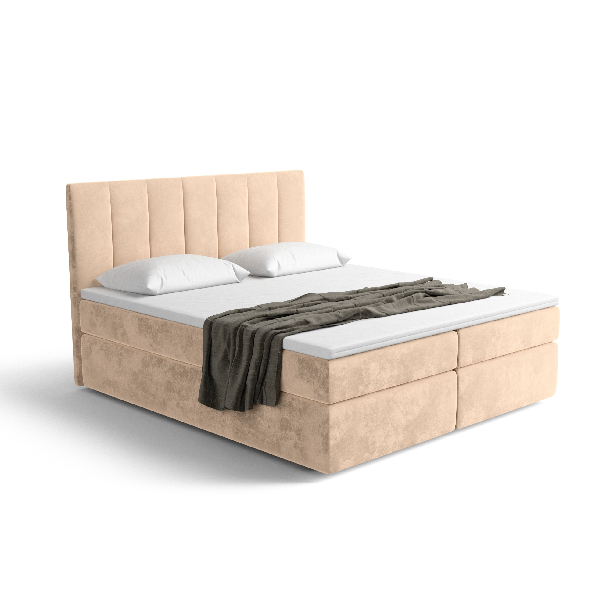 Notre lit boxspring AVALON avec espace de rangement - designDISTRIKT