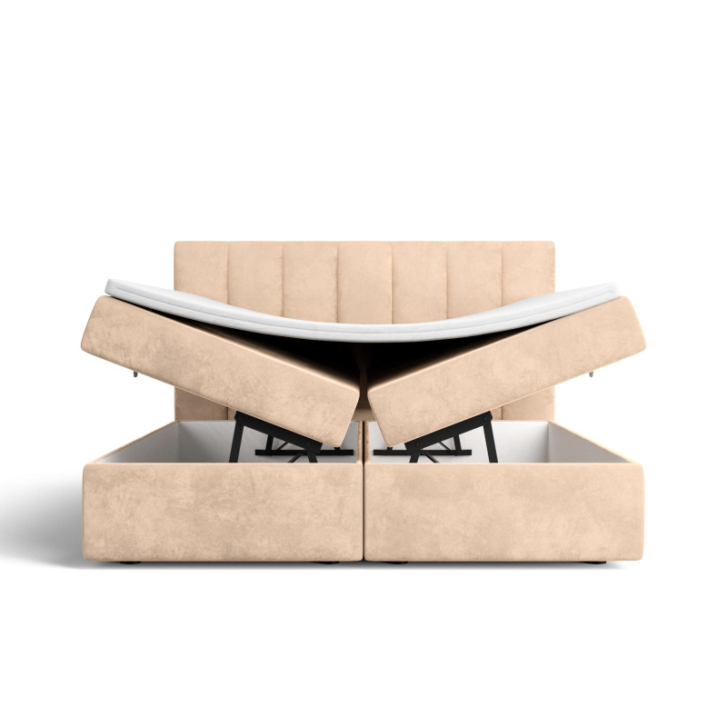 Notre lit boxspring AVALON avec espace de rangement - designDISTRIKT