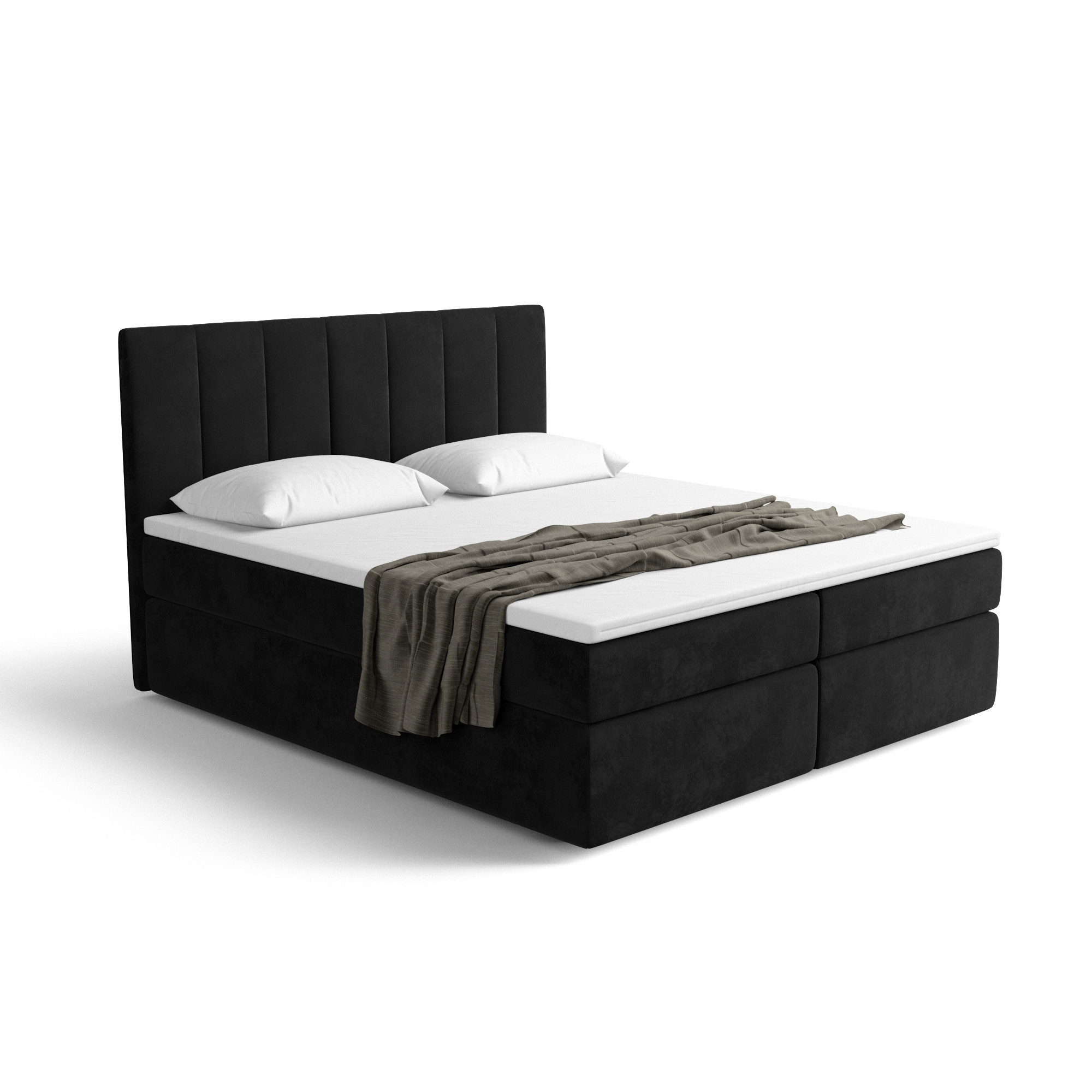 Notre lit boxspring AVALON avec espace de rangement - designDISTRIKT