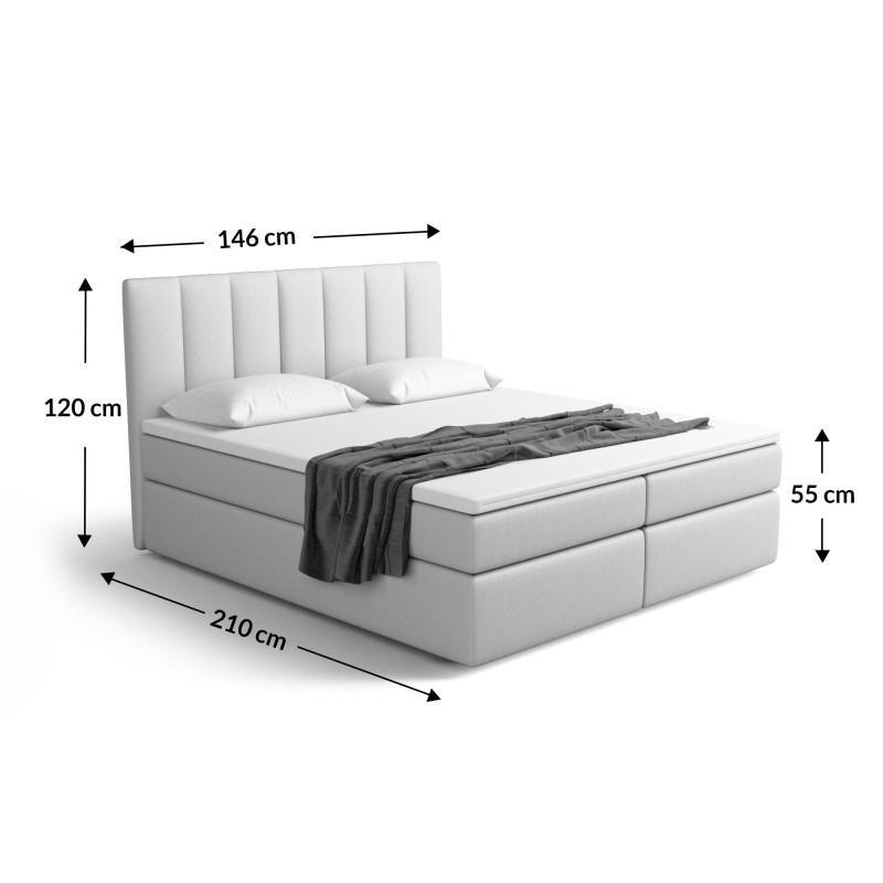 Notre lit boxspring AVALON avec espace de rangement - designDISTRIKT