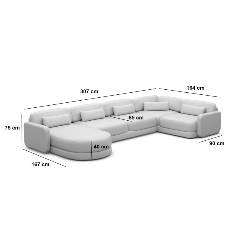 Canapé panoramique MIGALA XL - Offres jusqu'à -70% - designDISTRIKT